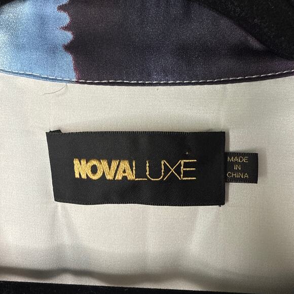 NOVALUXE STUNNING Reign Maxi Satin Fairy Romantic Dress Front Slit Sz XL‎ Deep V - Picture 10 of 12